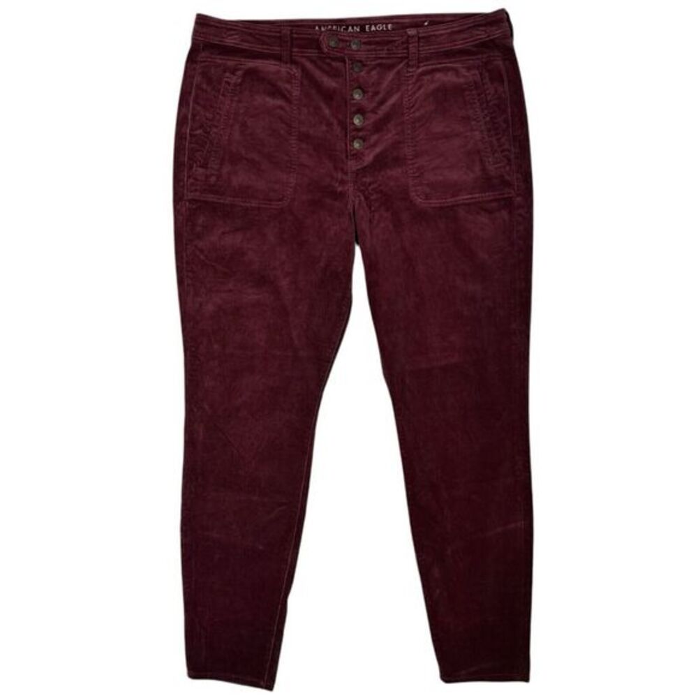 American Eagle High Rise Corduroy Jegging Jeans Size‎ 18 Exposed Button Fly